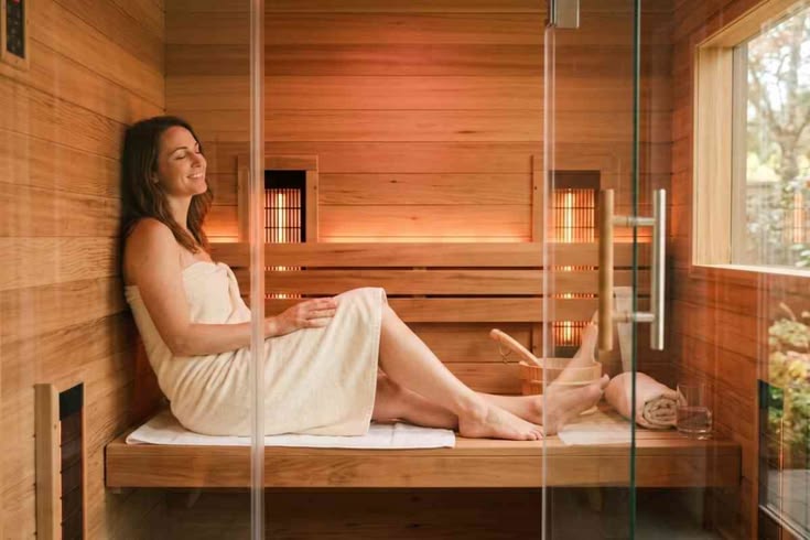 SaunaPremium home sauna lifestyle scene — wellness ritual