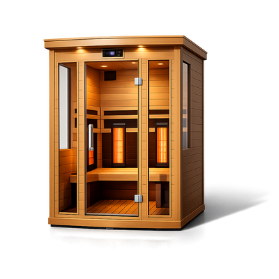 SaunaPremium indoor infrared sauna cabin in a modern home interior
