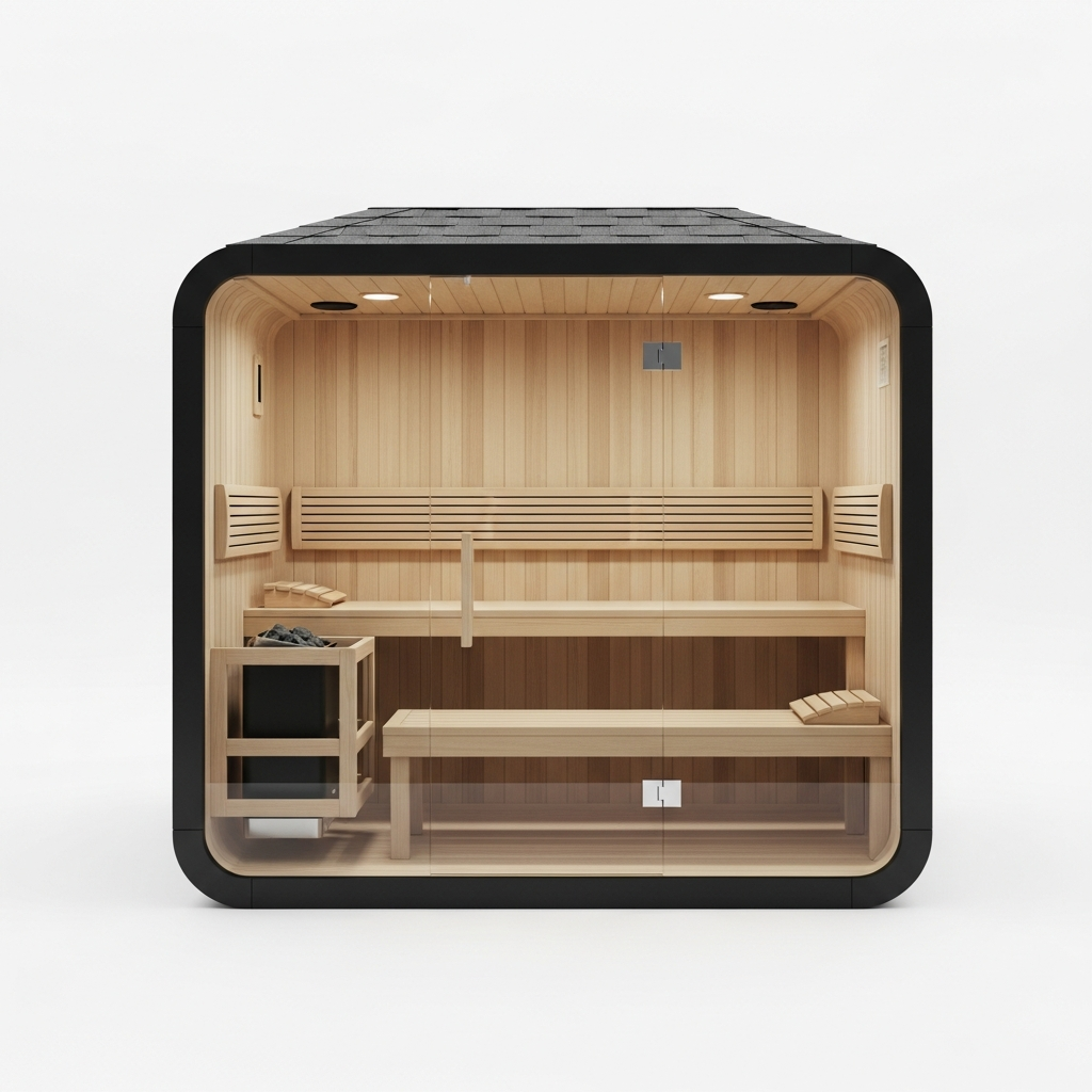 SaunaPremium "Obsidian" — Cube-Series 05 — SaunaPremium premium home sauna (image 1)